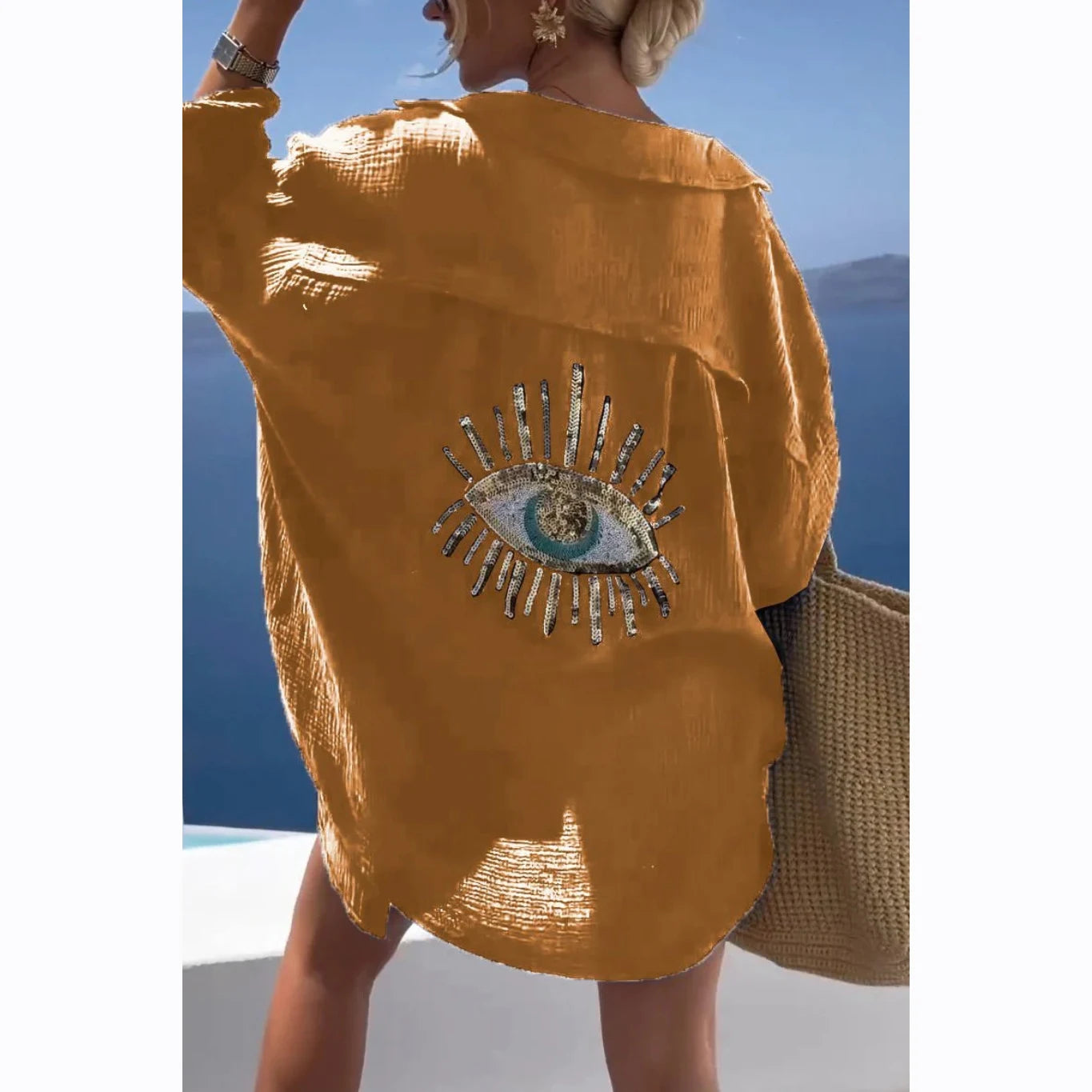 Women's White Bohemian Beach Cover-Up – Kaftan Sarong Swimsuit Tunic