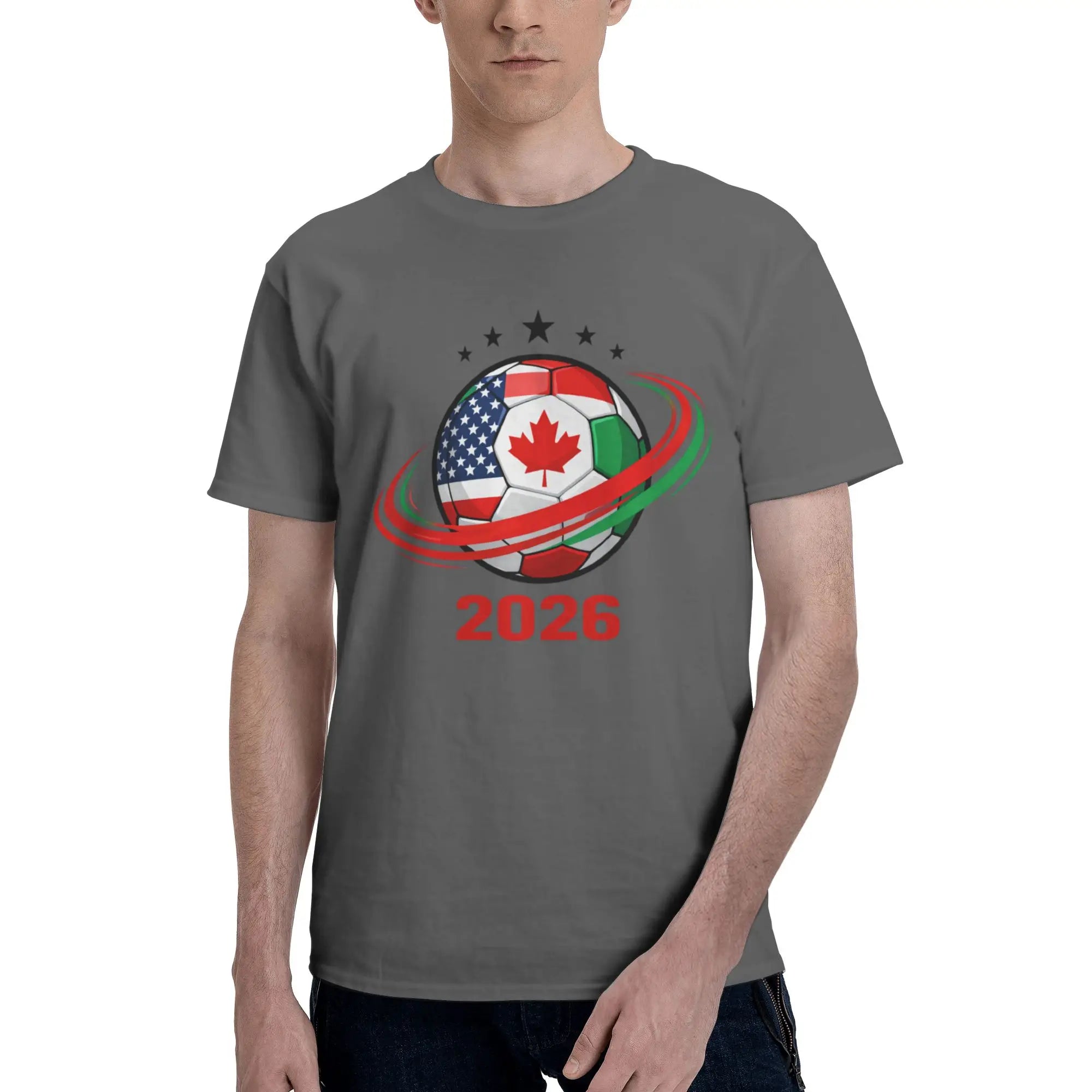 2026 FIFA World Cup T-Shirt | USA Canada Mexico Soccer Fan Tee | 100% Cotton Men's Casual