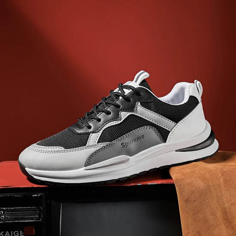 Men's Mesh Casual Sport Sneakers | Breathable Lace-Up Running Flats
