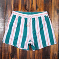 Men's Striped Beach Shorts – Premium Nylon Swim Trunks with Lining