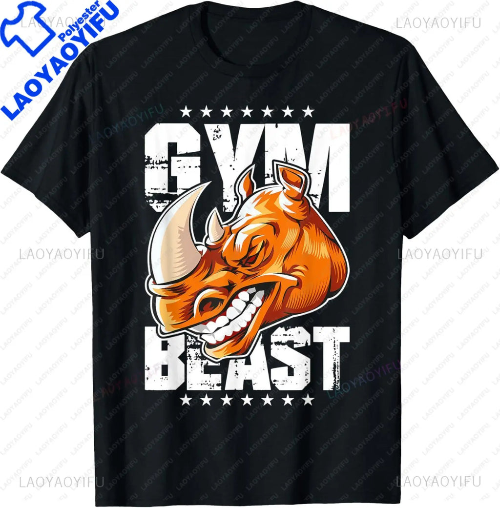 Rhino Gym Graphic T-Shirt – Men's Streetwear Fitness Tee