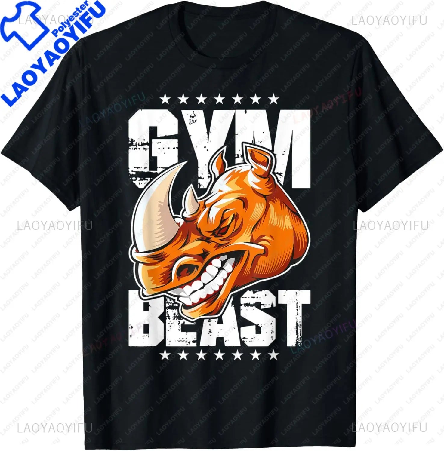 Rhino Gym Graphic T-Shirt – Men's Streetwear Fitness Tee