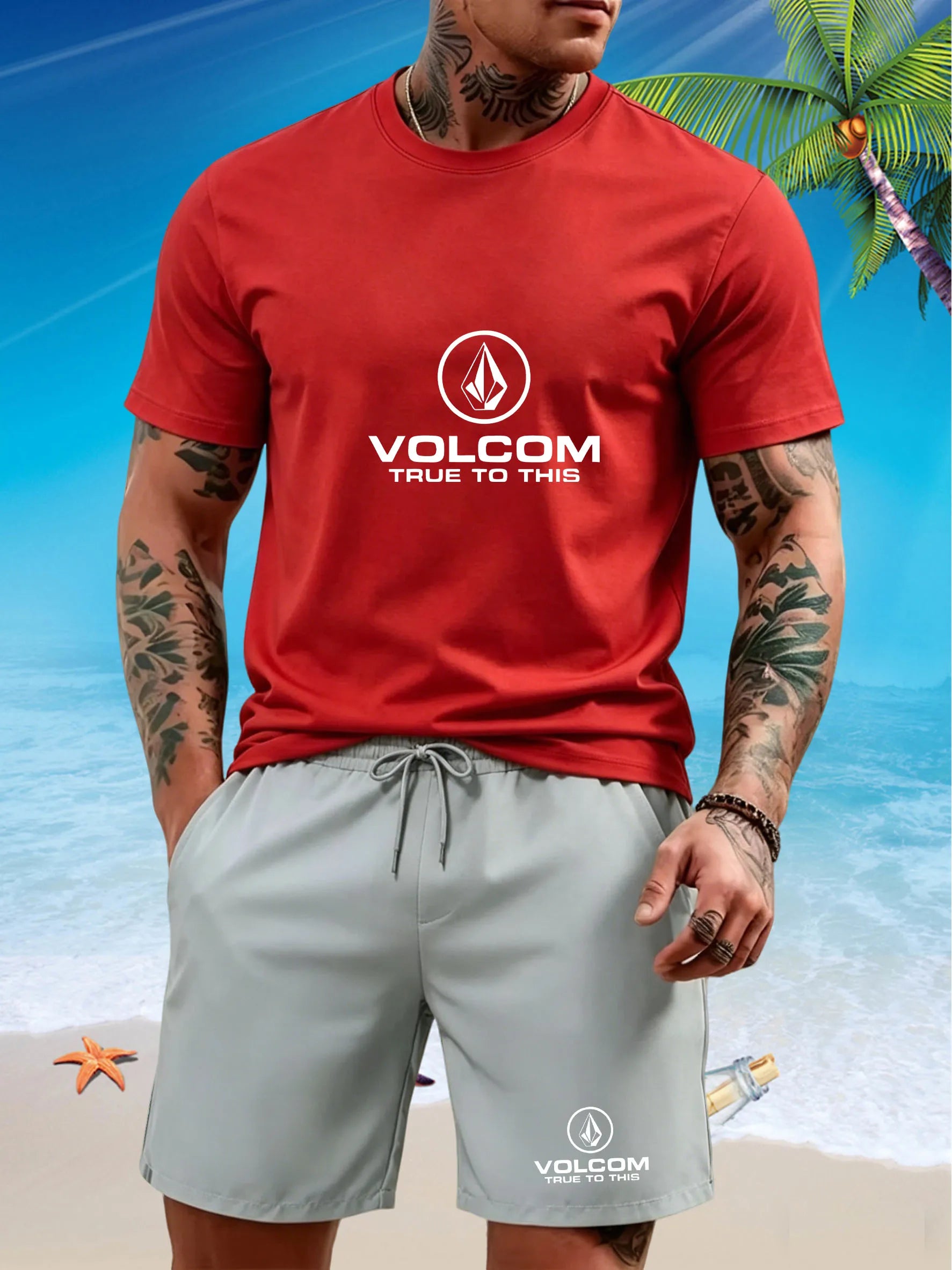 Men's 2-Piece Summer Athletic Set | Short Sleeve T-Shirt & Shorts