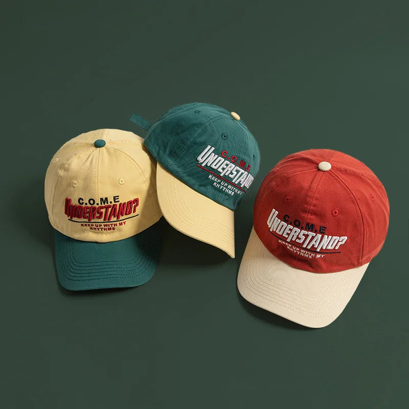 Embroidered Color Block Baseball Cap | Adjustable Unisex Summer Hat