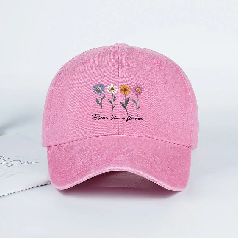 Daisy Floral Baseball Cap – Adjustable Unisex Sun Hat for Outdoor & Travel