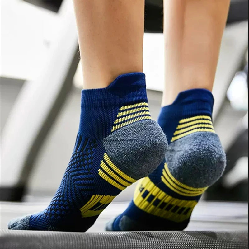 Men's Running Socks 3-Pack – Ankle Compression Socks with Cushioned Sole