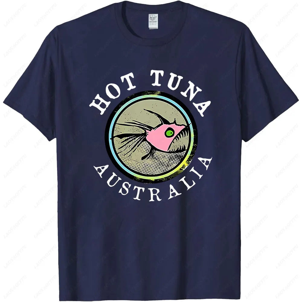Men's Tuna Graphic Gym T-Shirt – Loose Breathable Casual Streetwear Tee