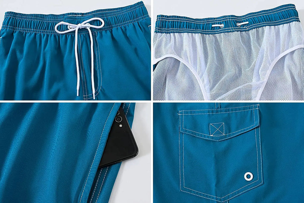 Men's Beach Board Shorts – Quick-Dry Swim Trunks with Mesh Lining
