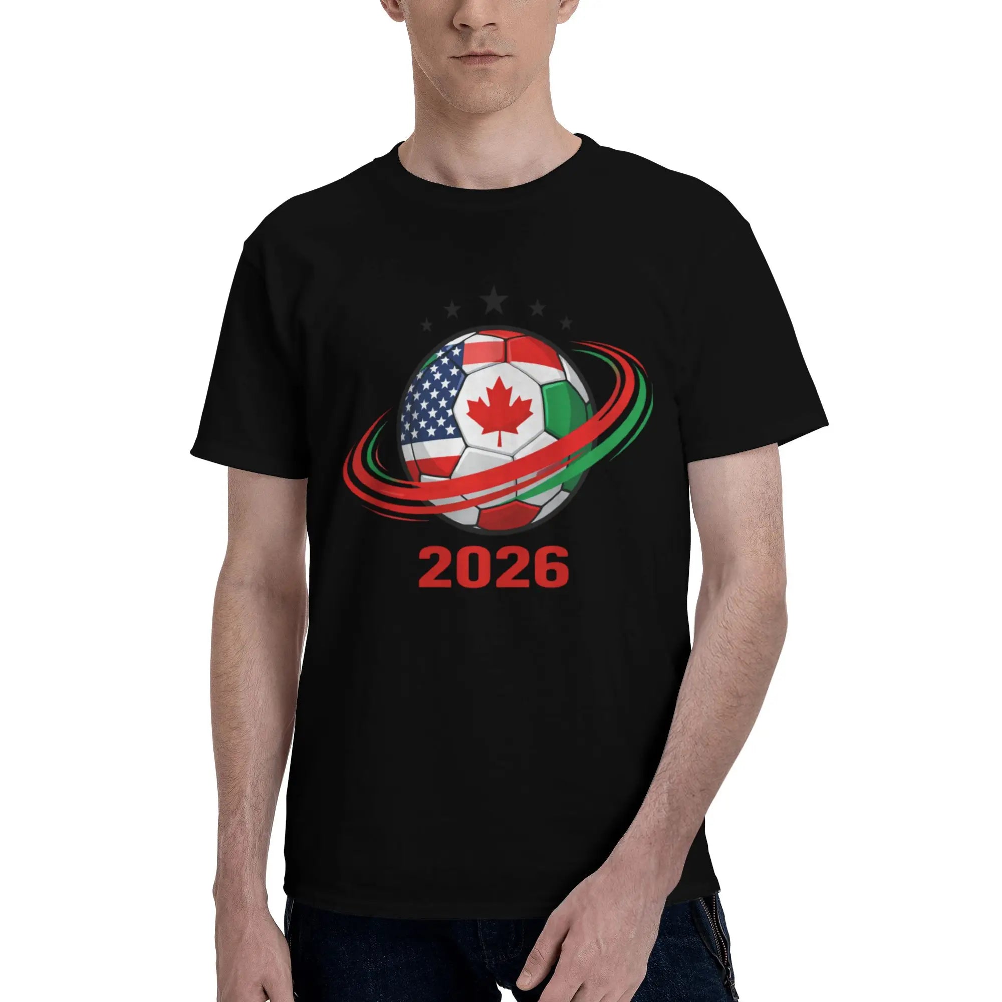 2026 FIFA World Cup T-Shirt | USA Canada Mexico Soccer Fan Tee | 100% Cotton Men's Casual