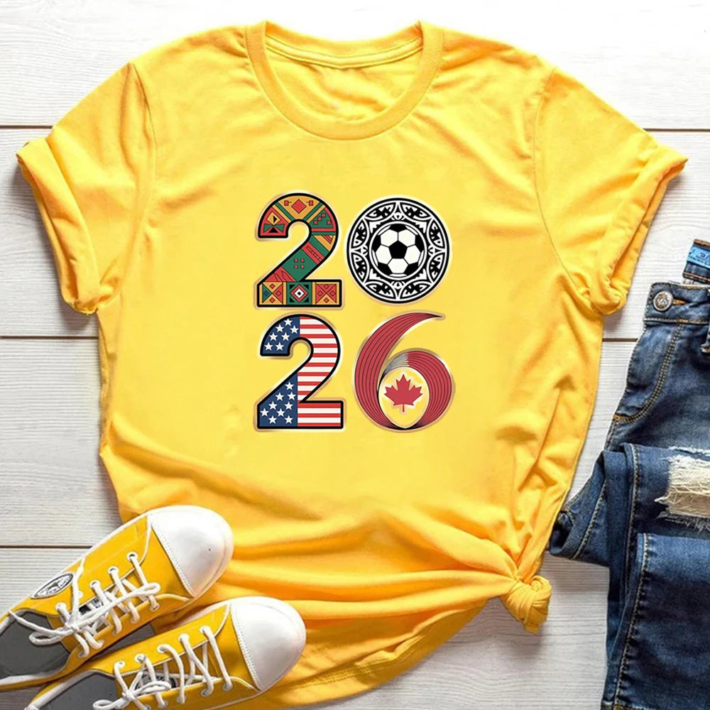 Women's FIFA World Cup 2026 T-Shirt – Game Day Fan Tee | USA, Canada & Mexico