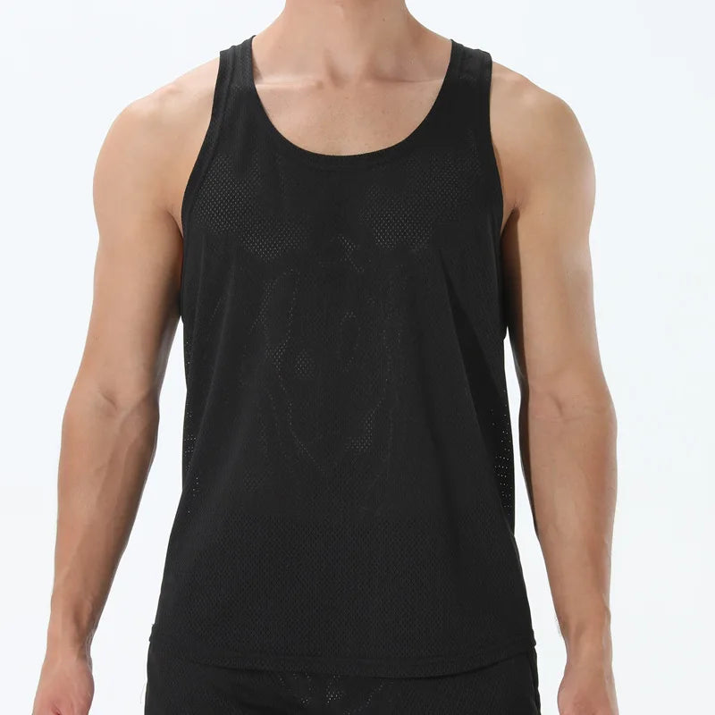 Men's Lightweight Mesh Running Vest – Quick-Dry Marathon & Fitness Training Top