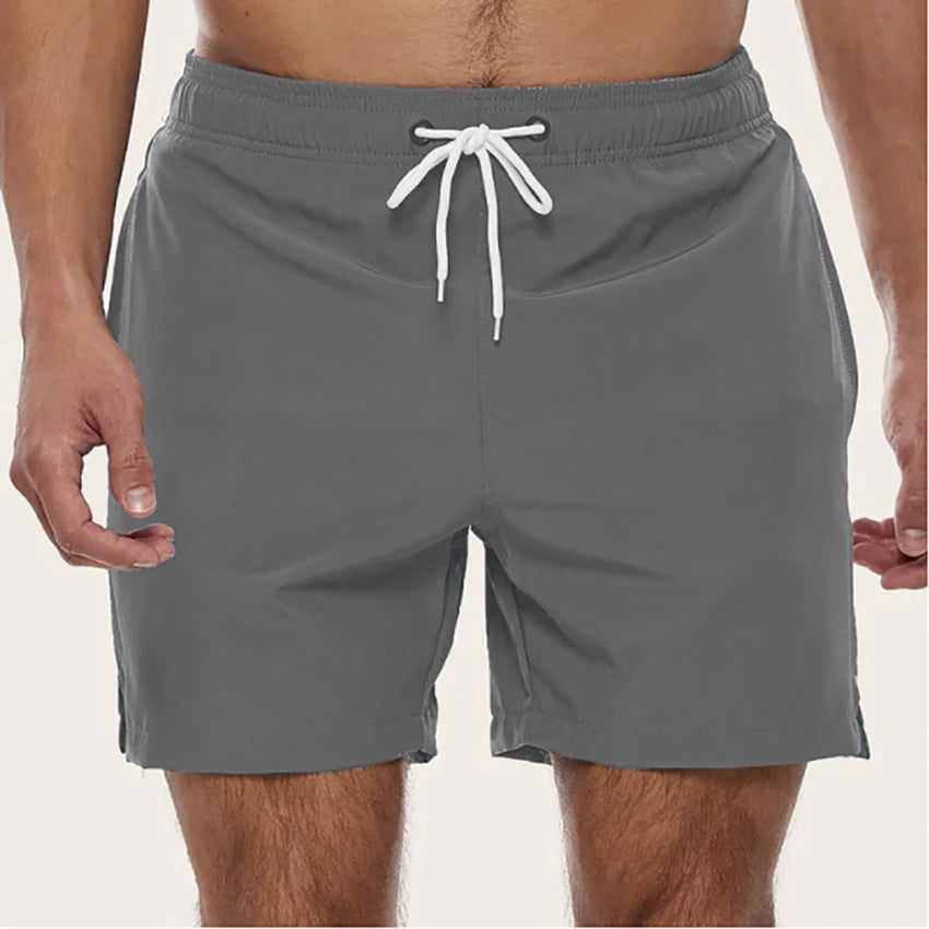 Men's Swim Trunks – Elastic Waist Beach Shorts with Mesh Lining & Drawstring