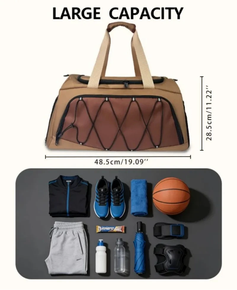 Large Capacity Canvas Gym Duffel Bag – Fitness, Travel & Sports Shoulder Bag