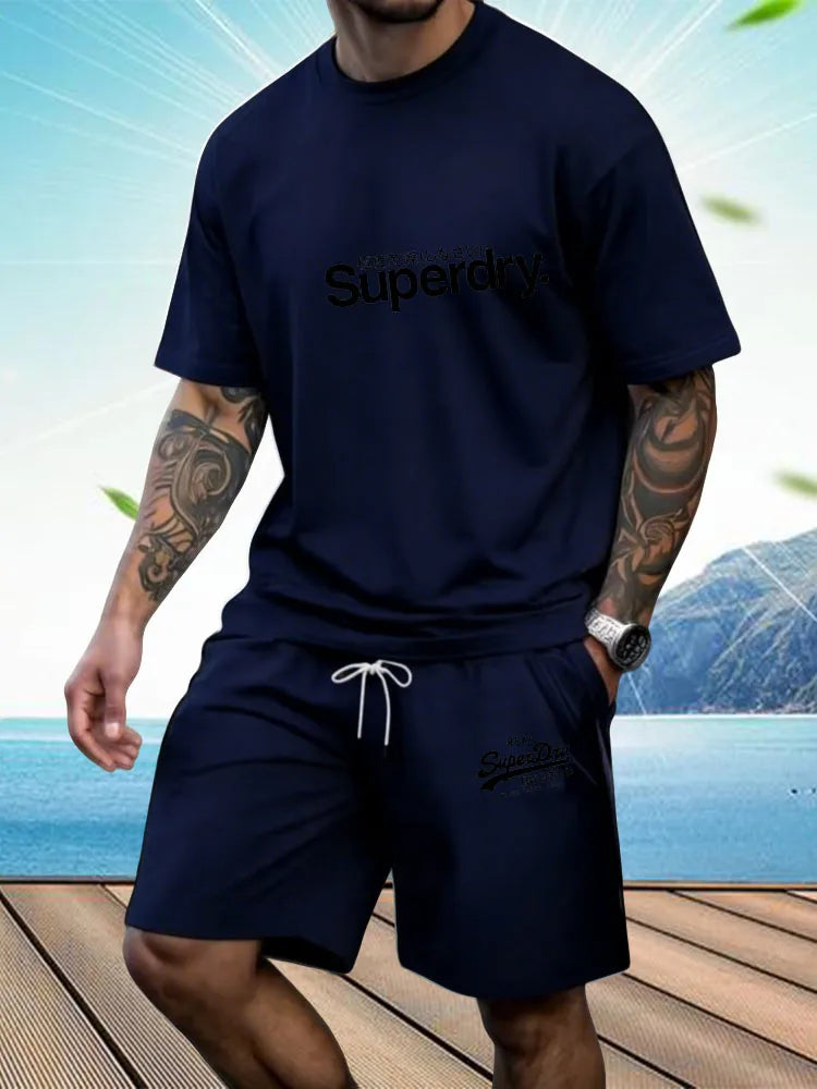 Men's 2-Piece Summer Athletic Set | Short Sleeve T-Shirt & Shorts