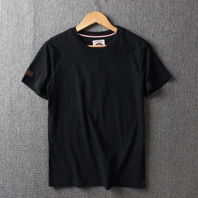 Men's Washed Cotton T-Shirt – American Retro Style, Breathable & Casual