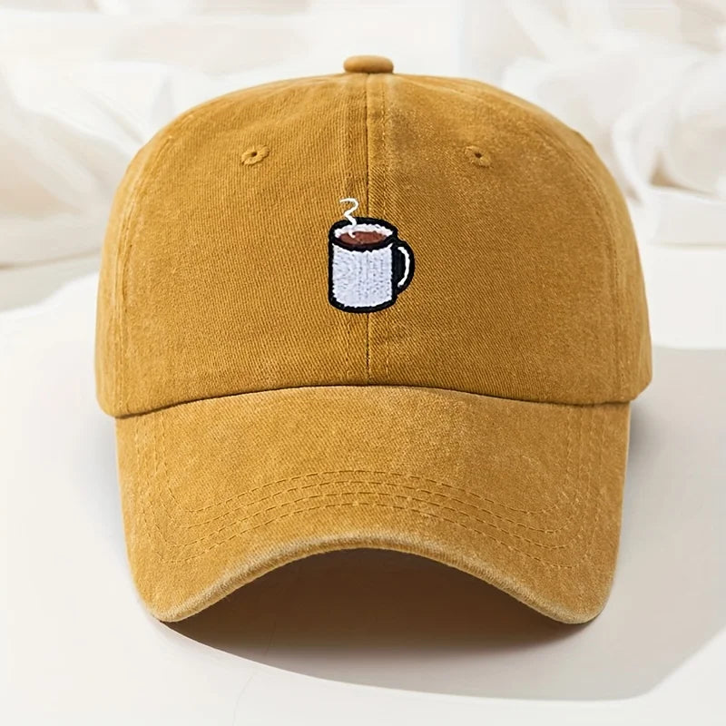 Retro Washed Baseball Cap – Embroidered Curved Brim Running & Fishing Hat