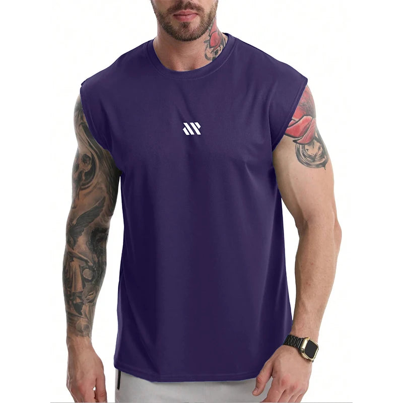 Men's Quick-Dry Sleeveless Gym Vest – Breathable Loose Fit Training Tank Top