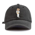 Bear Print Washed Baseball Cap