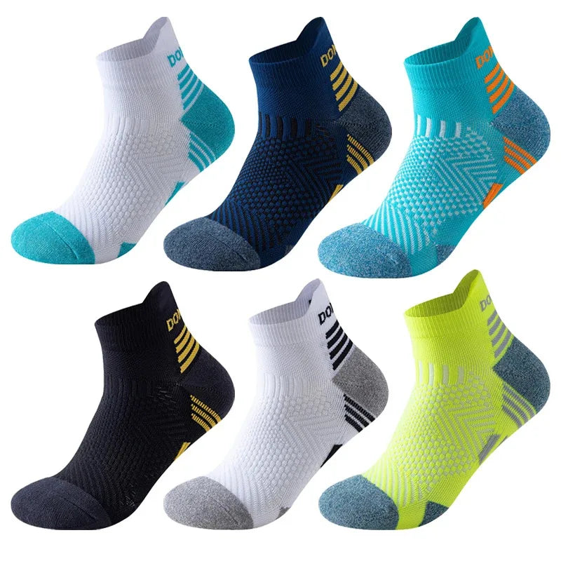 Marathon Running Socks – 3-Pack Cushioned Low-Cut Ankle Sport Socks