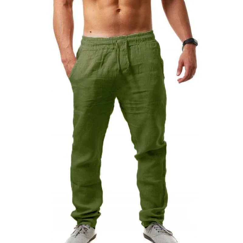 Men's Linen Cotton Casual Pants – Loose Fit, Breathable & Lightweight