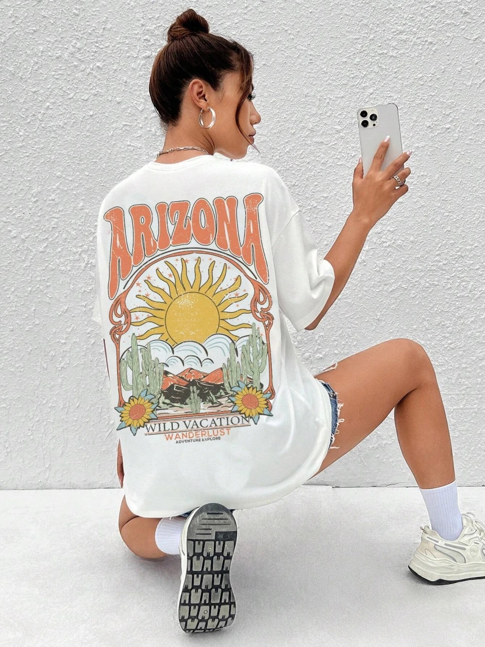 Women's Arizona Scenery Graphic T-Shirt – Harajuku Streetwear, 100% Cotton
