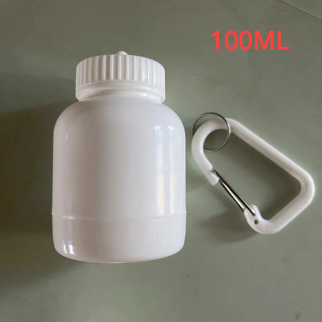 Portable Protein Powder Container with Keychain – Mini Travel Storage Bottle (100ml & 200ml)