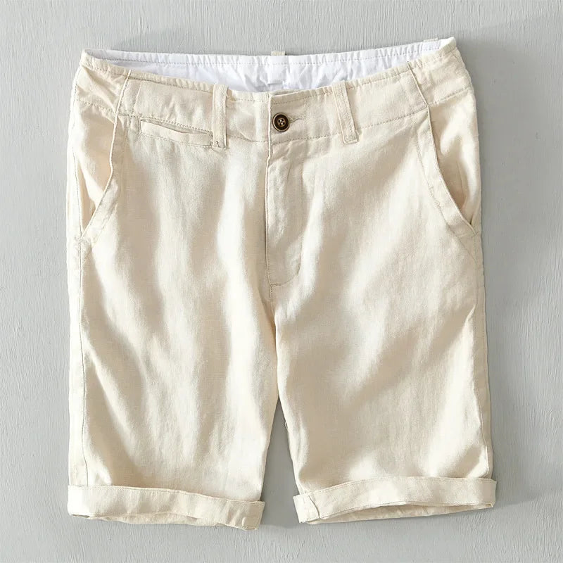 Men's 100% Linen Beach Shorts – Casual Summer Shorts