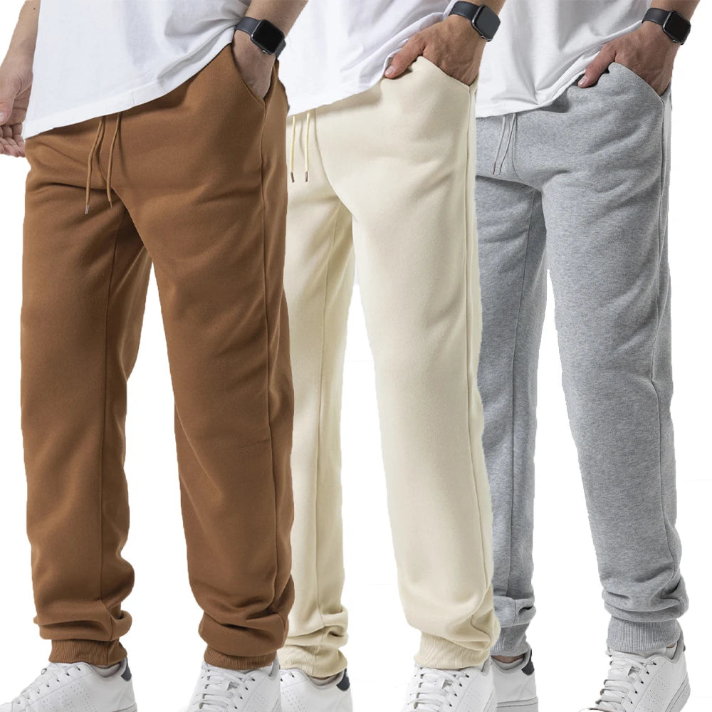 Men's Fleece Jogger Sweatpants – Casual Elastic Waist Gym Pants
