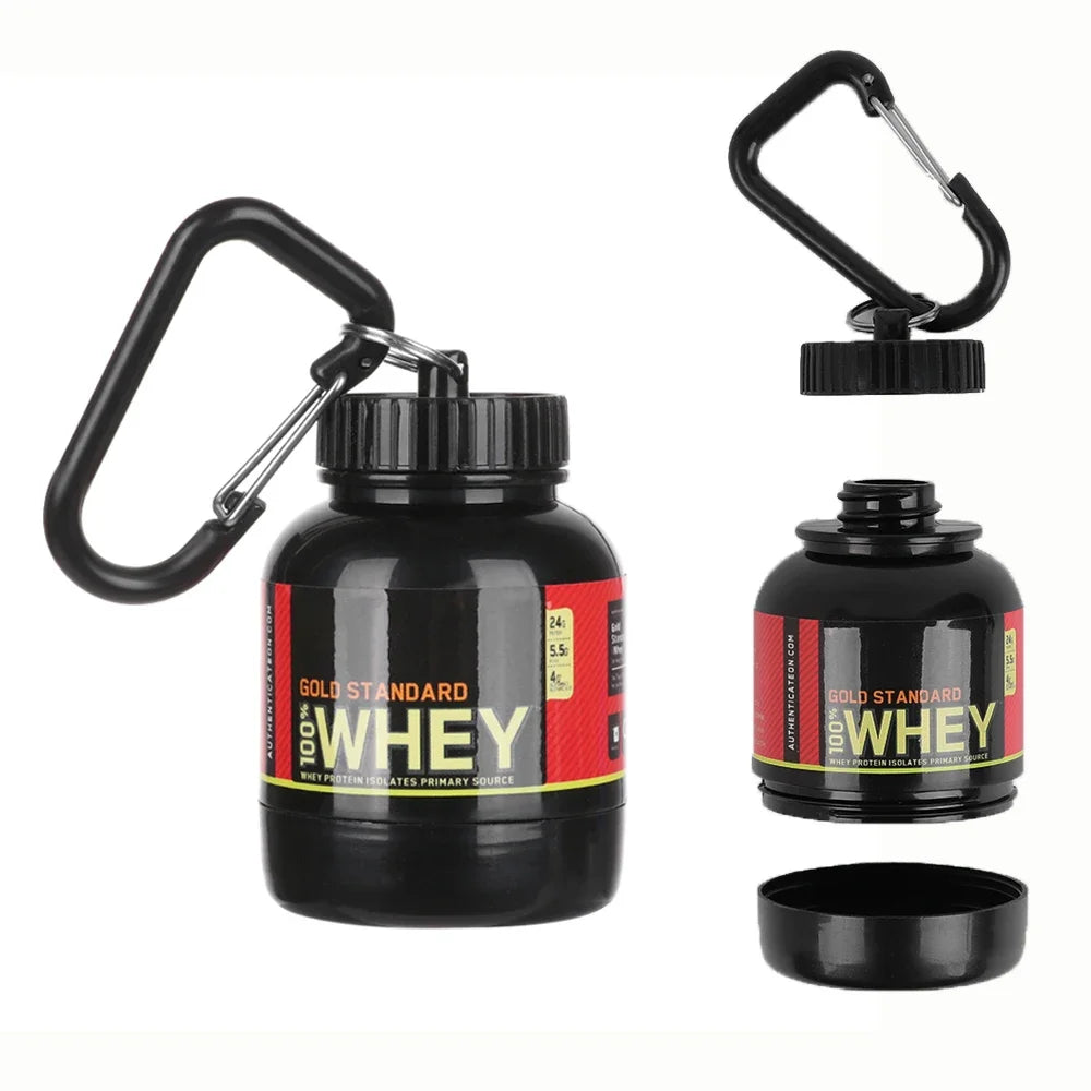 Portable Protein Powder Container with Keychain – Mini Travel Storage Bottle (100ml & 200ml)