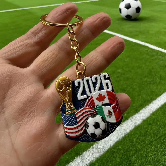2026 FIFA World Cup Enamel Metal Keychain – UV Print Soccer Fan Souvenir