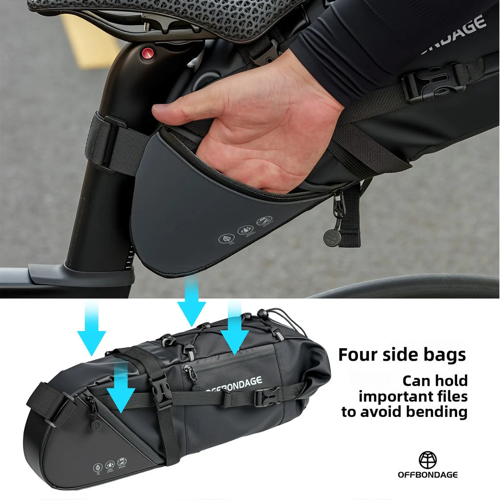 Waterproof Bicycle Saddle Bag – 15L Foldable Bike Tail Bag