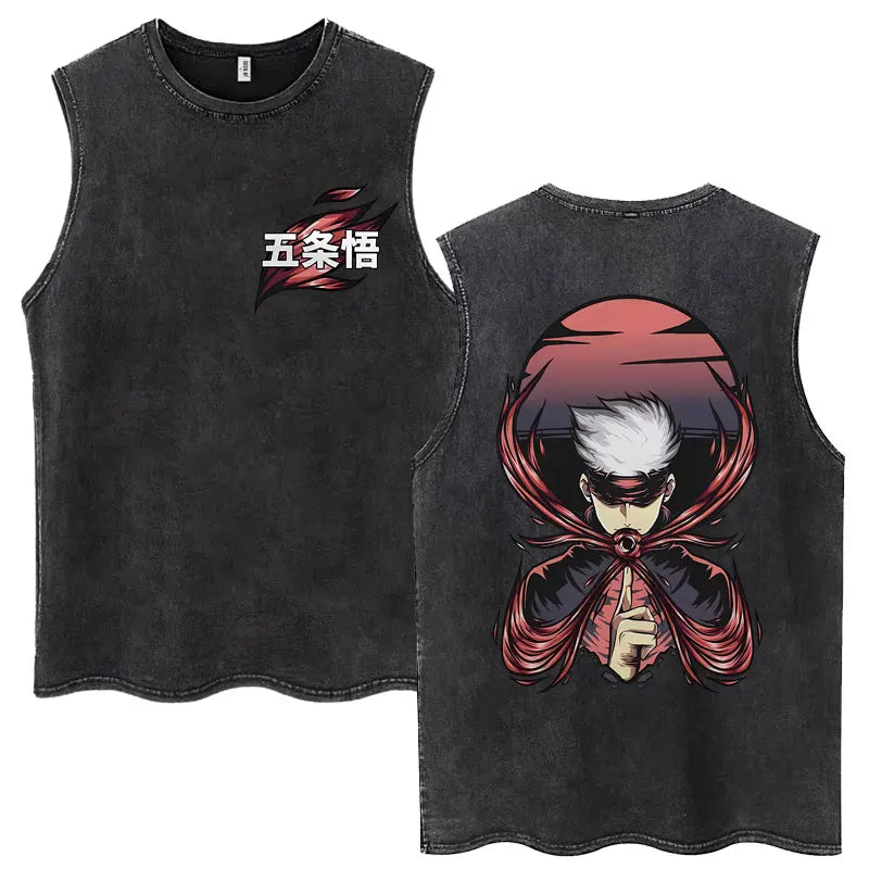 Jujutsu Kaisen Nanami Kento Anime Tank Top | Washed Graphic Sleeveless Tee