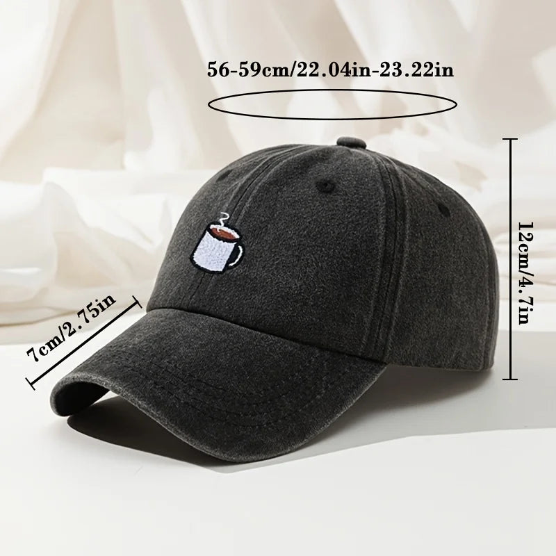 Retro Washed Baseball Cap – Embroidered Curved Brim Running & Fishing Hat