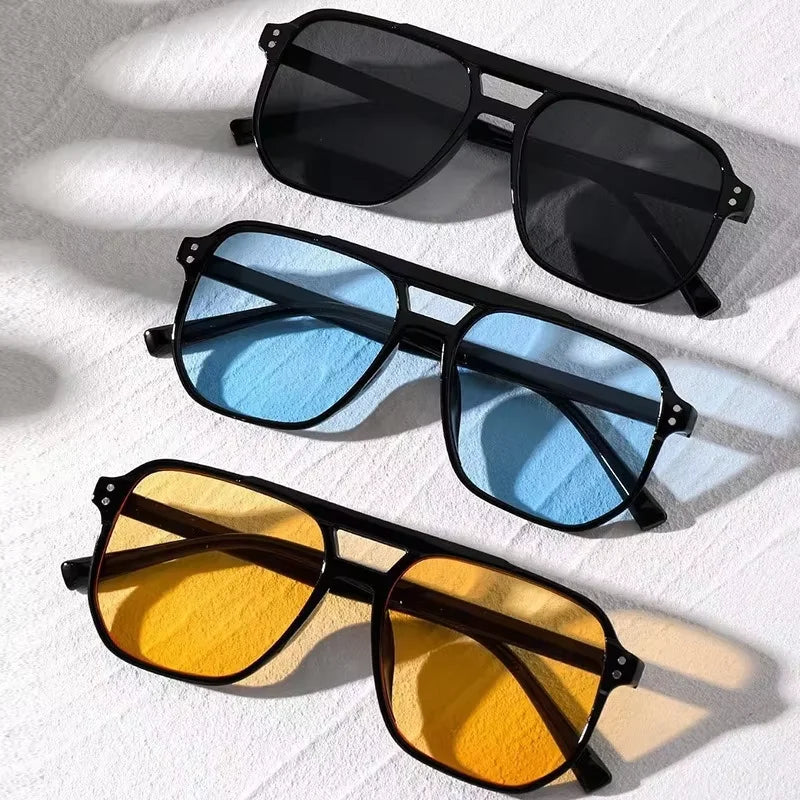 Oversized Square Sunglasses – Unisex Vintage UV400 Shades