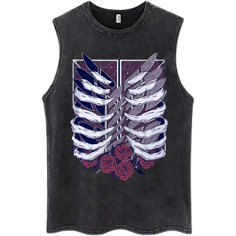 Attack on Titan Anime Tank Top – Mikasa & Eren Jaeger Sleeveless Tee (S–XXL)