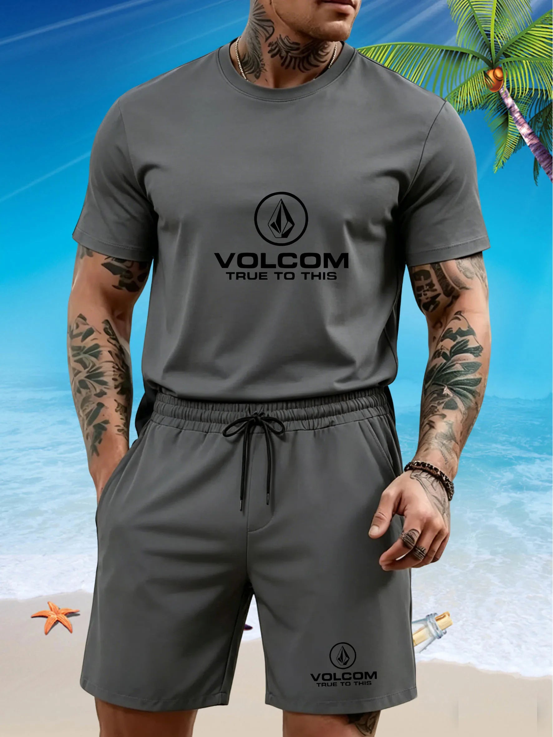 Men's 2-Piece Summer Athletic Set | Short Sleeve T-Shirt & Shorts