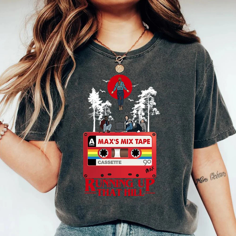 Run Up That Hill Graphic T-Shirt | Stranger Things Fan Tee | Will Byers & Eleven
