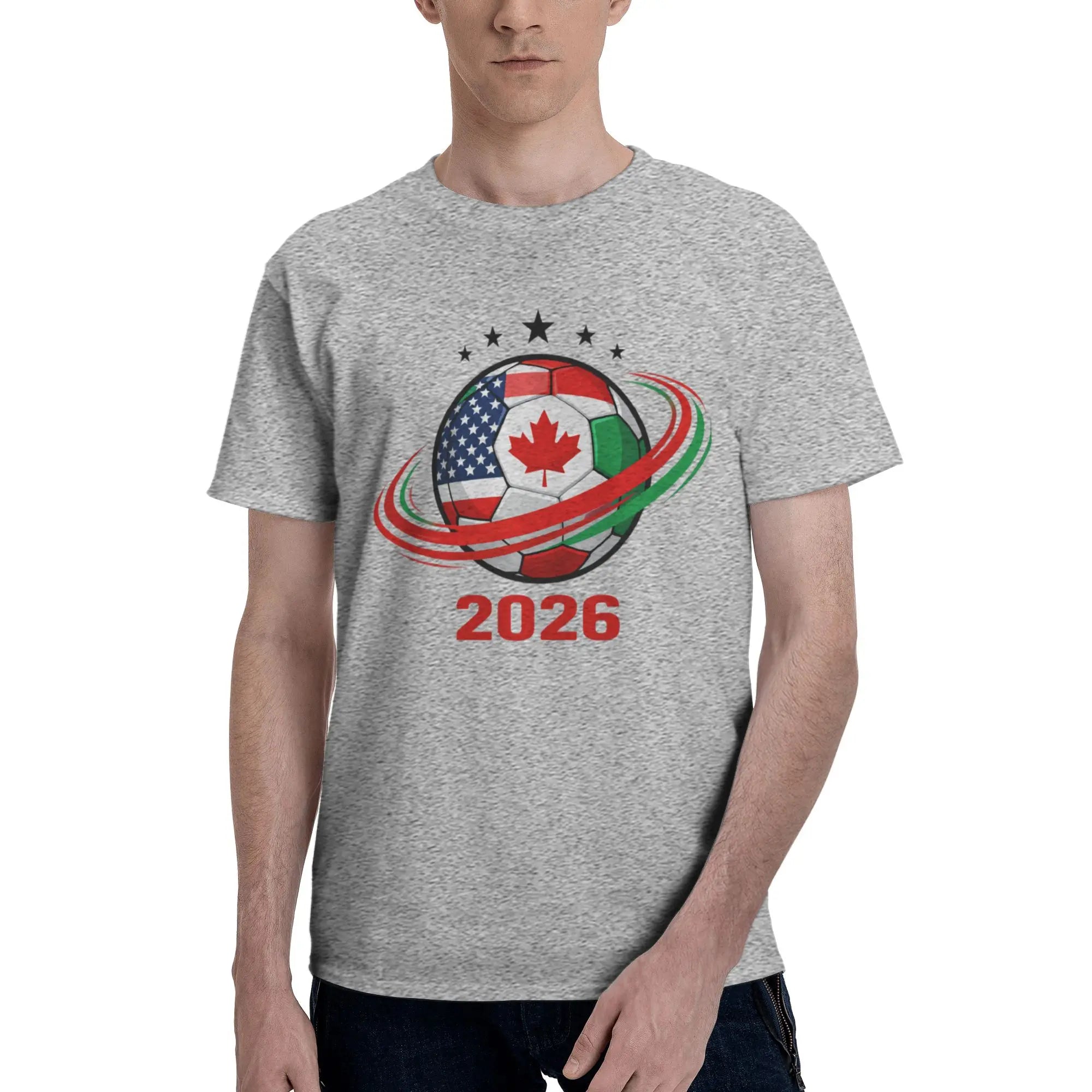 2026 FIFA World Cup T-Shirt | USA Canada Mexico Soccer Fan Tee | 100% Cotton Men's Casual