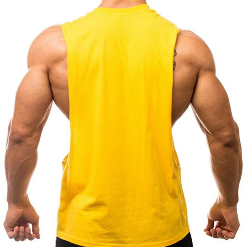 Men's Side Slit Singlet Tank Top – Breathable Cotton Gym & Running Shirt
