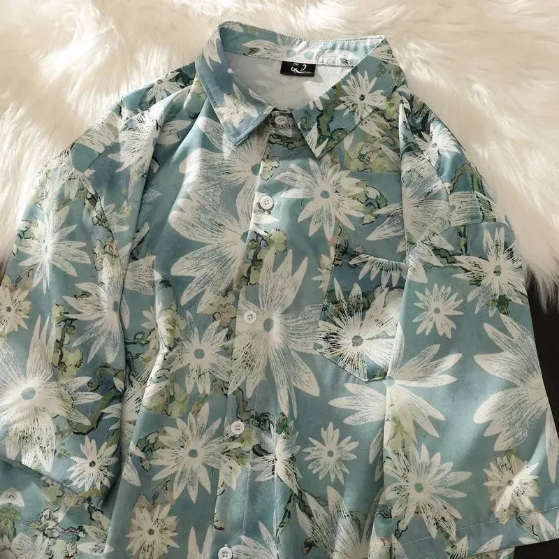 3D Fruit Print Button-Up Shirt – Oversized Unisex Streetwear