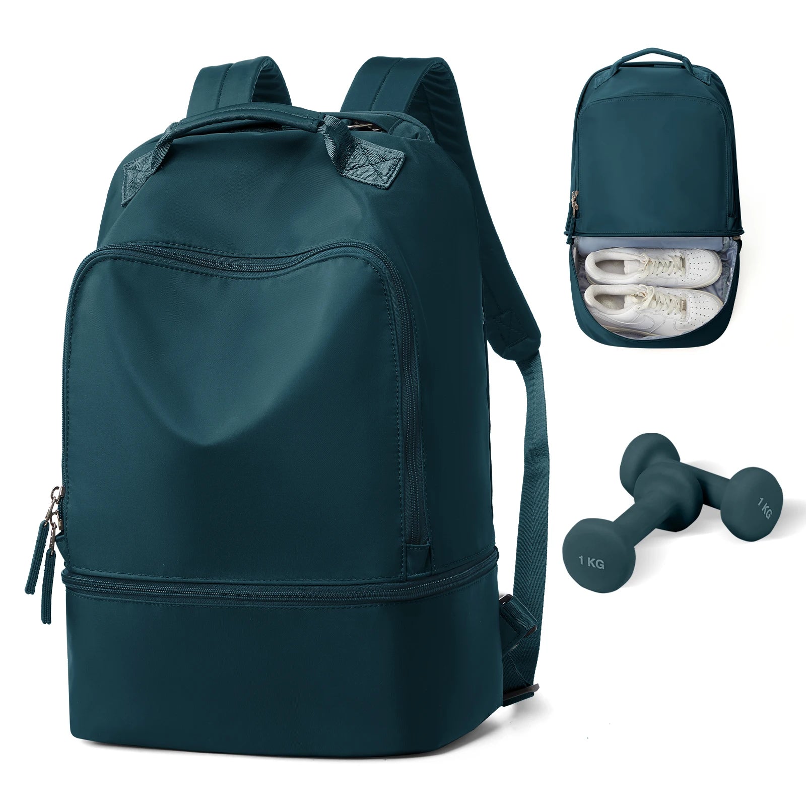 Women's Gym Bag & Travel Backpack with Shoe Compartment – Ideal for Tennis & Swim