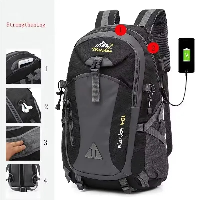 Waterproof Hiking Backpack for Men – Anti-Theft, 36-55L Outdoor Travel & Camping Bag