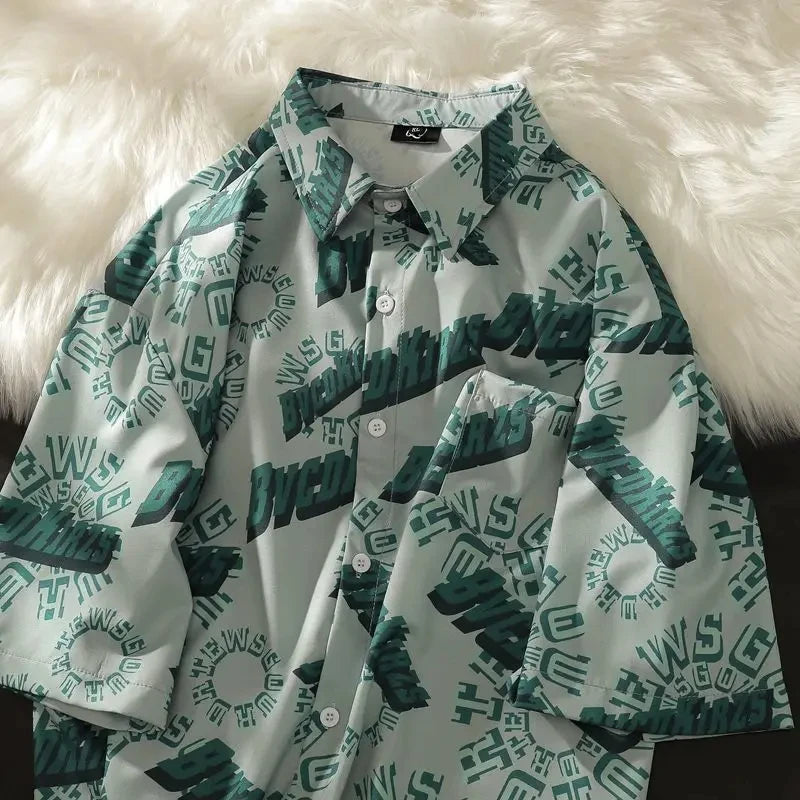 3D Fruit Print Button-Up Shirt – Oversized Unisex Streetwear