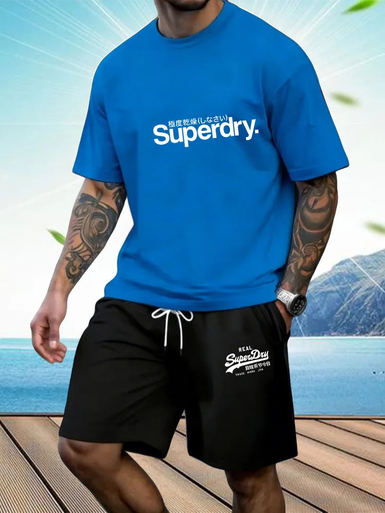 Men's 2-Piece Summer Athletic Set | Short Sleeve T-Shirt & Shorts