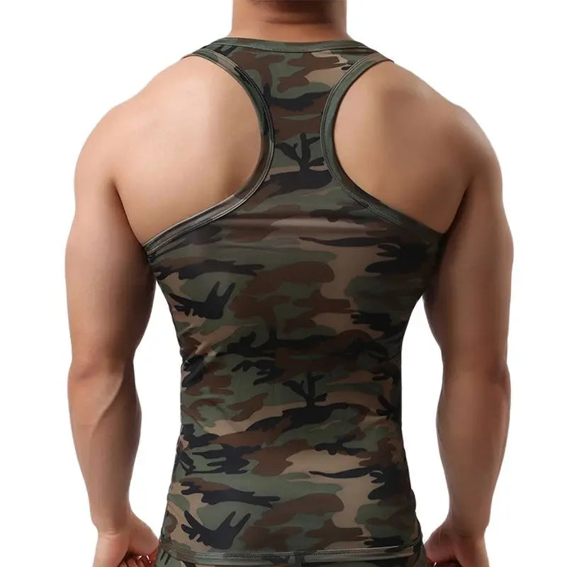 Men's Camouflage Muscle Gym Tank Top – Quick-Dry Bodybuilding Singlet Vest