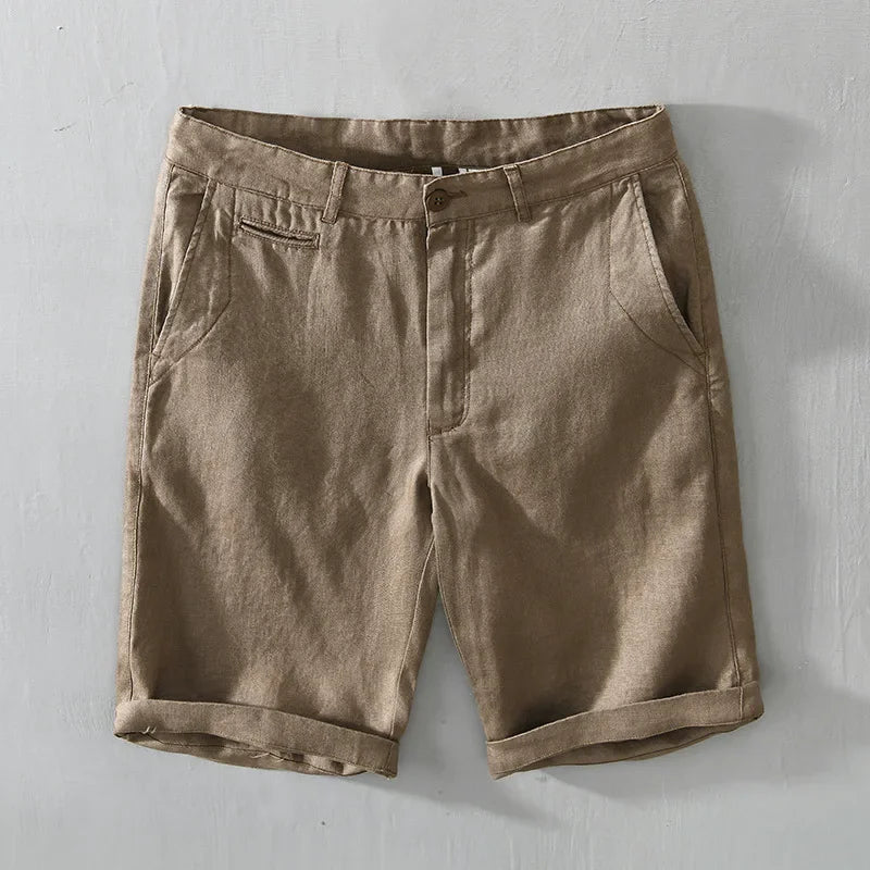 Men's Linen Beach Shorts | Smart Casual Knee-Length Shorts