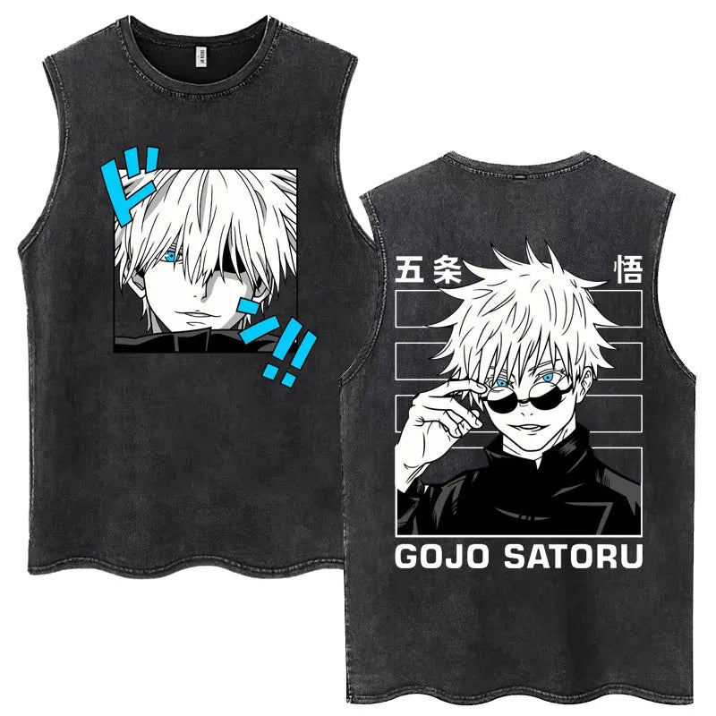 Jujutsu Kaisen Nanami Kento Anime Tank Top | Washed Graphic Sleeveless Tee