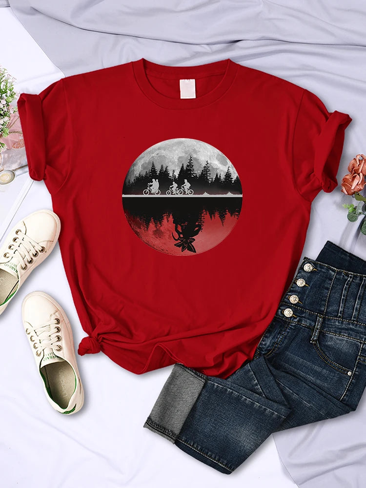 Women's Bicycle Graphic T-Shirt | Hip Hop Style Short Sleeve Summer Tee