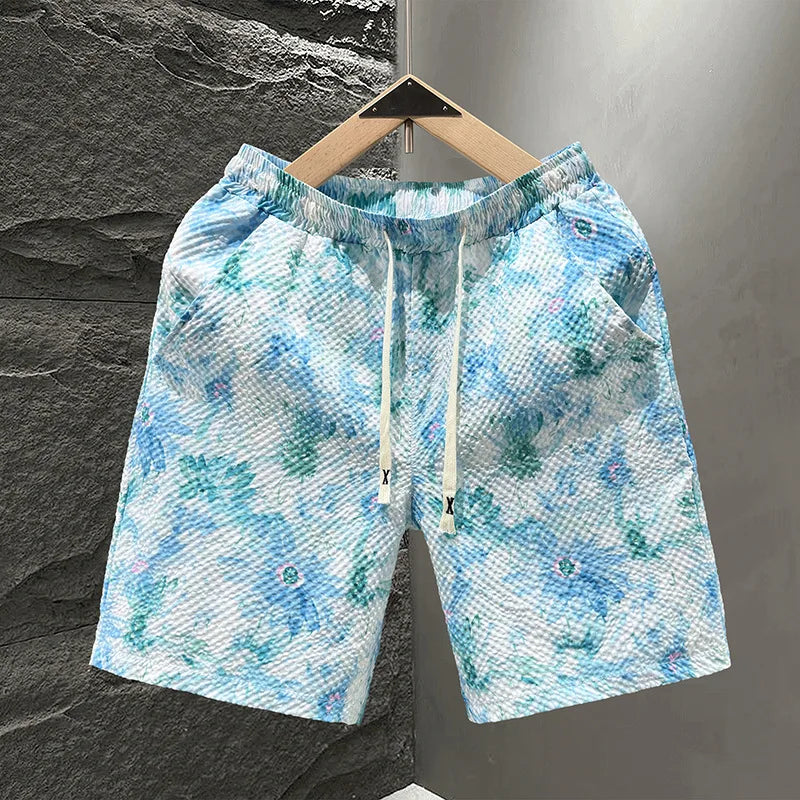 Men's Quick-Dry Printed Shorts – Loose Fit Vacation & Street Style