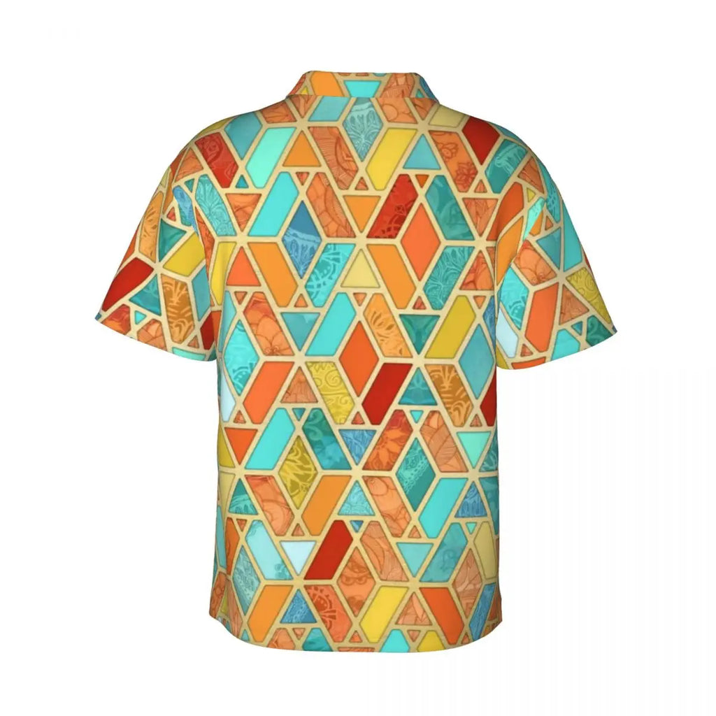 Abstract Patchwork Vacation Shirt